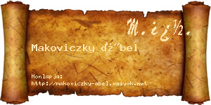 Makoviczky Ábel névjegykártya