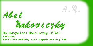 abel makoviczky business card